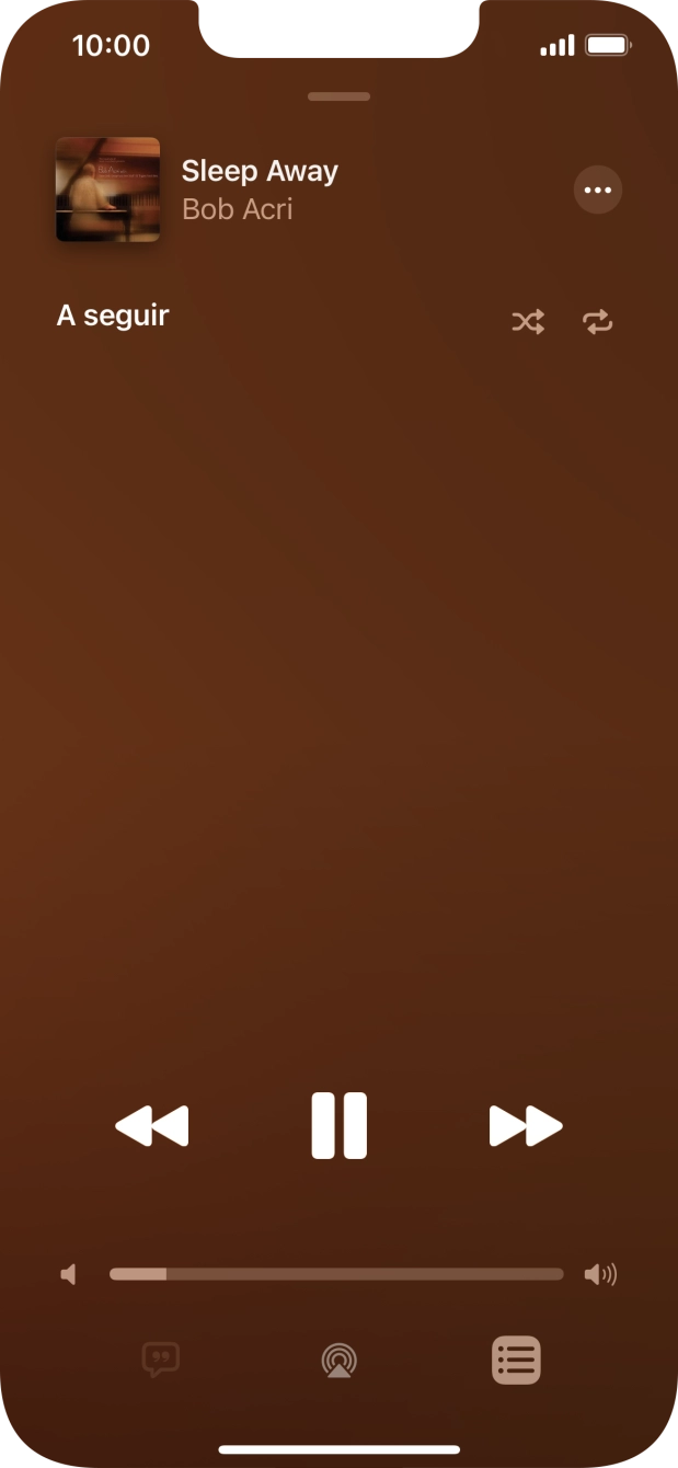 Prima o ícone de reprodução aleatória para ativar ou desativar a função.