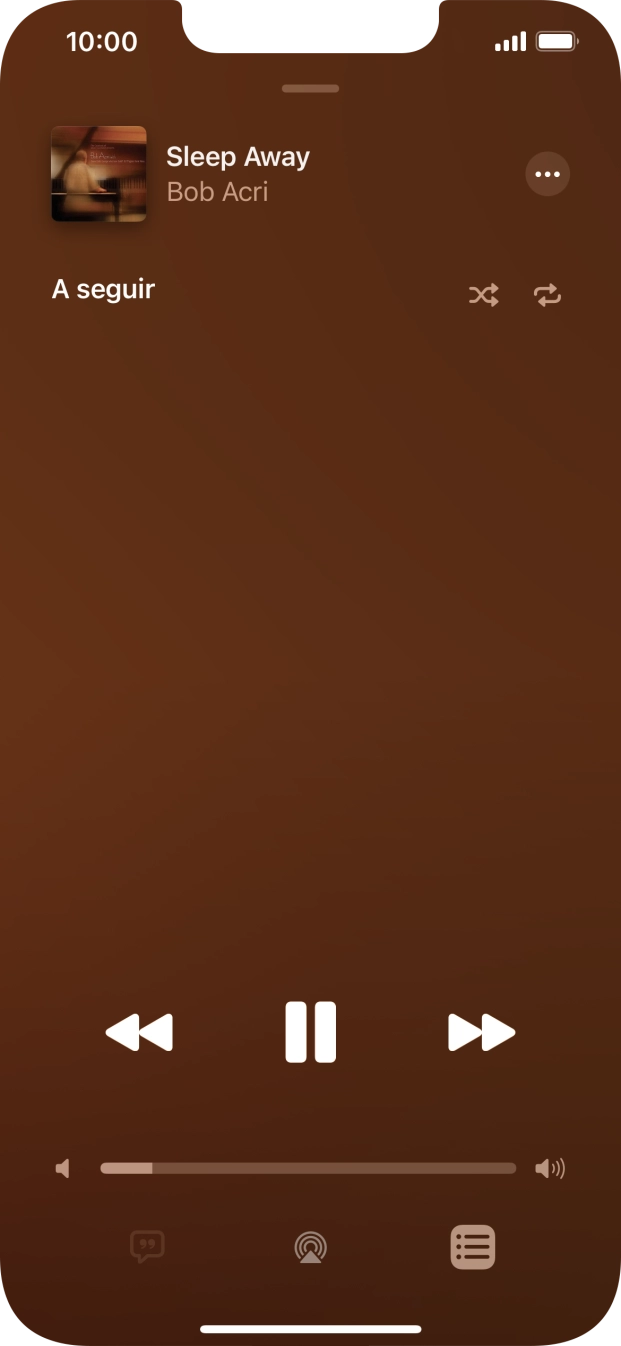 Prima o ícone de reprodução aleatória para ativar ou desativar a função.