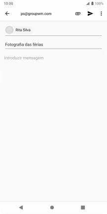 Prima o campo de escrita e escreva o texto do e-mail.