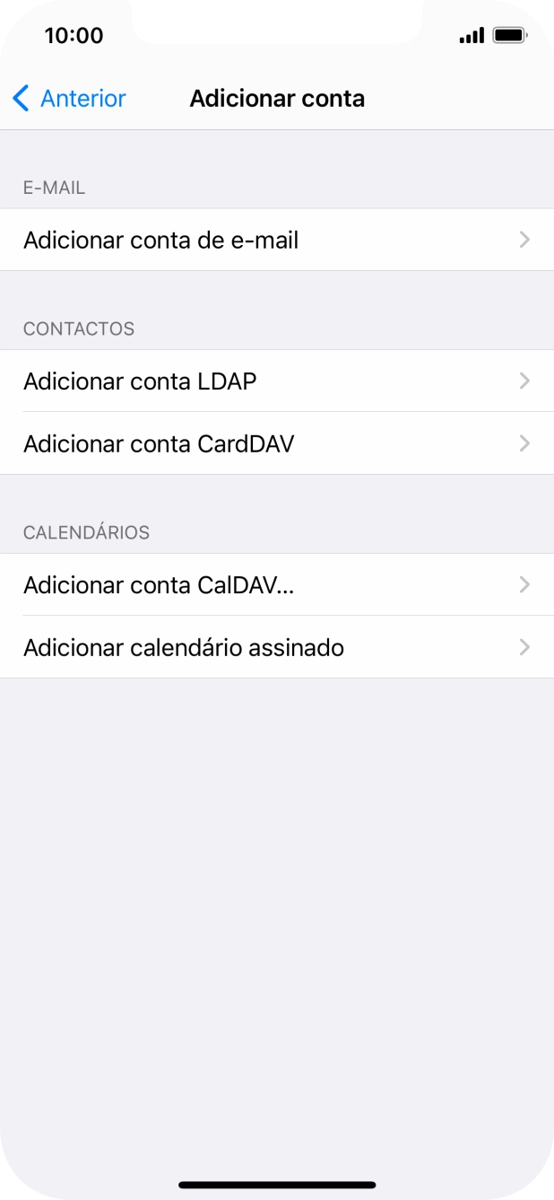 Prima Adicionar conta de e-mail.