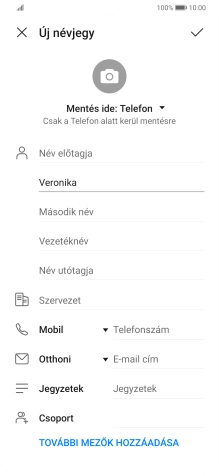 Kattints a Vezetéknév mezőre, és írd be a kívánt vezetéknevet.