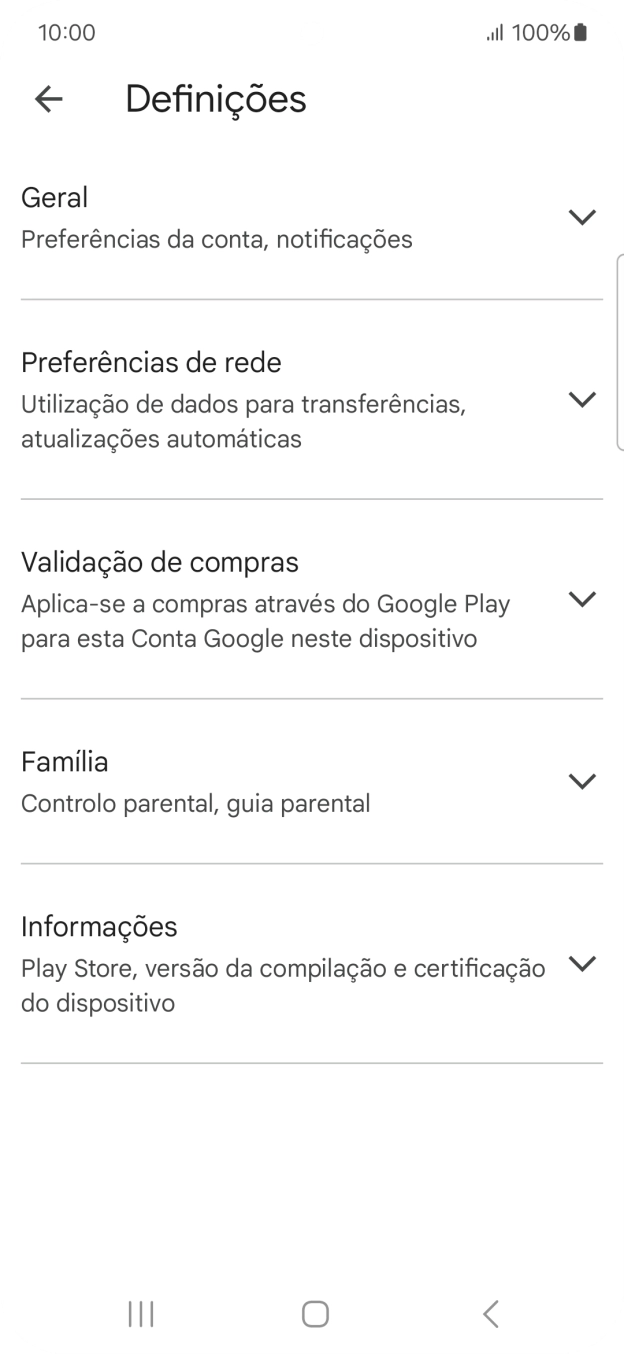 Prima Preferências de rede.