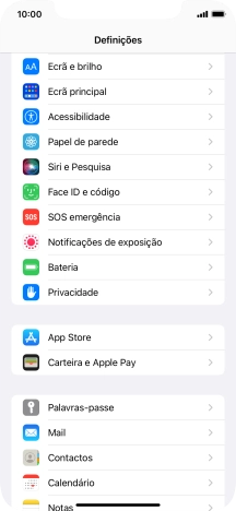 Prima Face ID e código.