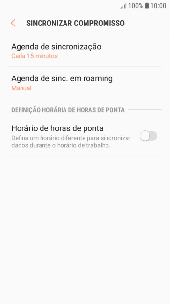 Prima Agenda de sincronização.