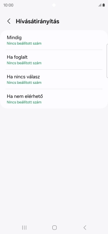 Kattints a kívánt hívásátirányítás-típusra.