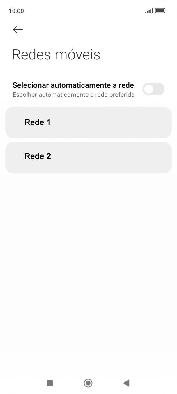 Prima a rede pretendida.