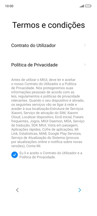 Prima a seta para a direita.