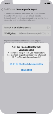 Amennyiben ki van kapcsolva a Wi-Fi, válaszd a Wi-Fi és Bluetooth bekapcsolása lehetőséget.