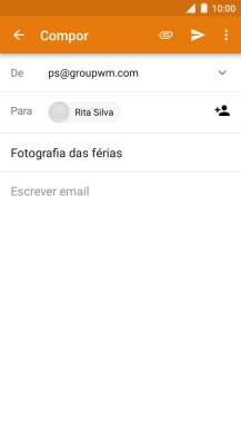 Prima o campo de escrita e escreva o texto do e-mail.