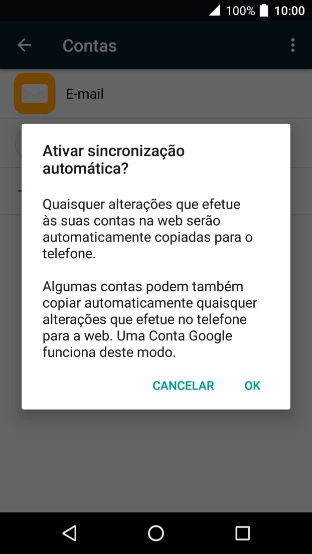 Para ativar a sincronização de conteúdo, prima OK.