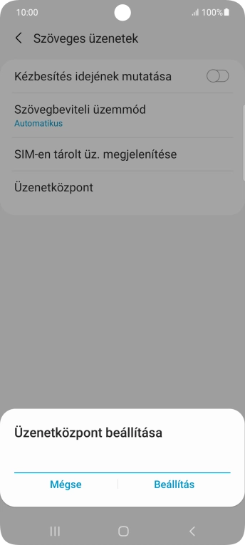 Írd be a +36709996500 számot, és válaszd a Beállítás lehetőséget.