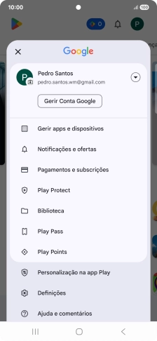 Prima Gerir apps e dispositivos.