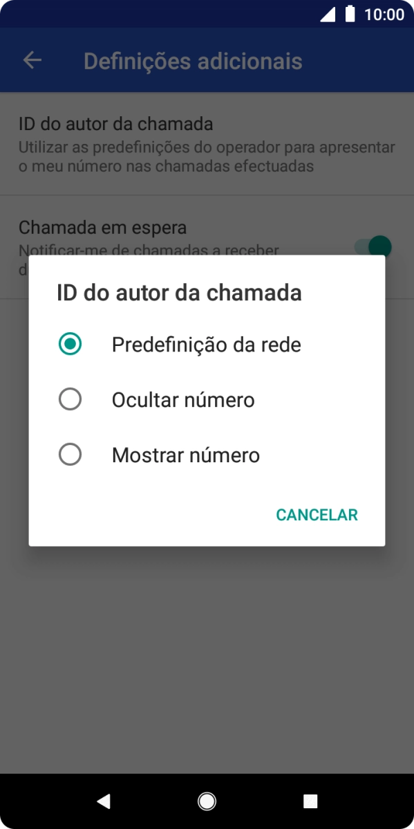 Prima Mostrar número para ativar a visualização do seu número.