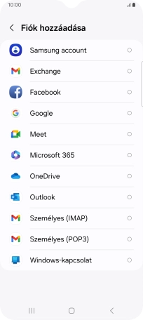Válaszd a Google lehetőséget.
