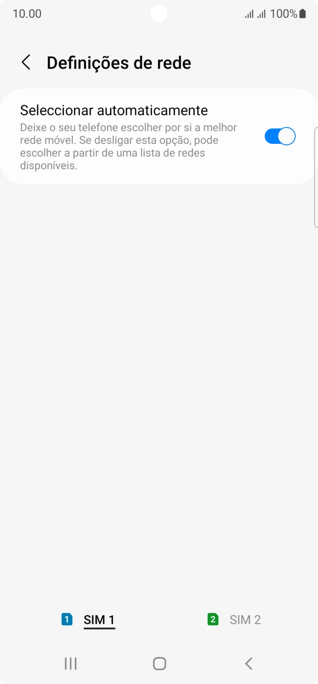 Prima o cartão SIM pretendido.