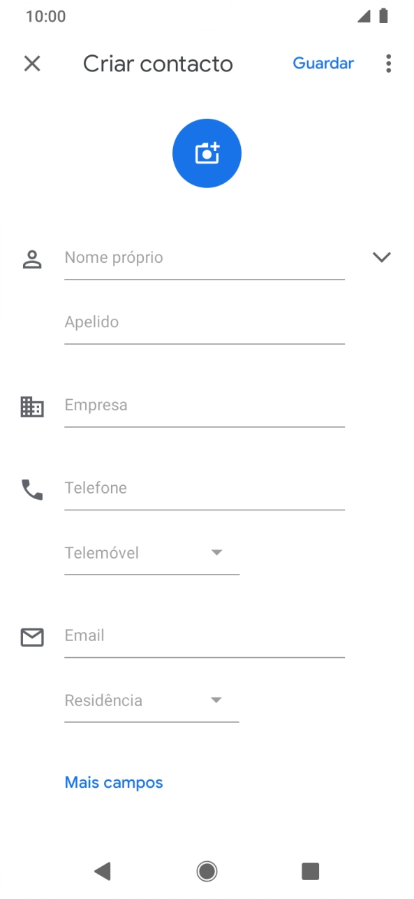 Prima Nome próprio e introduza o nome pretendido.