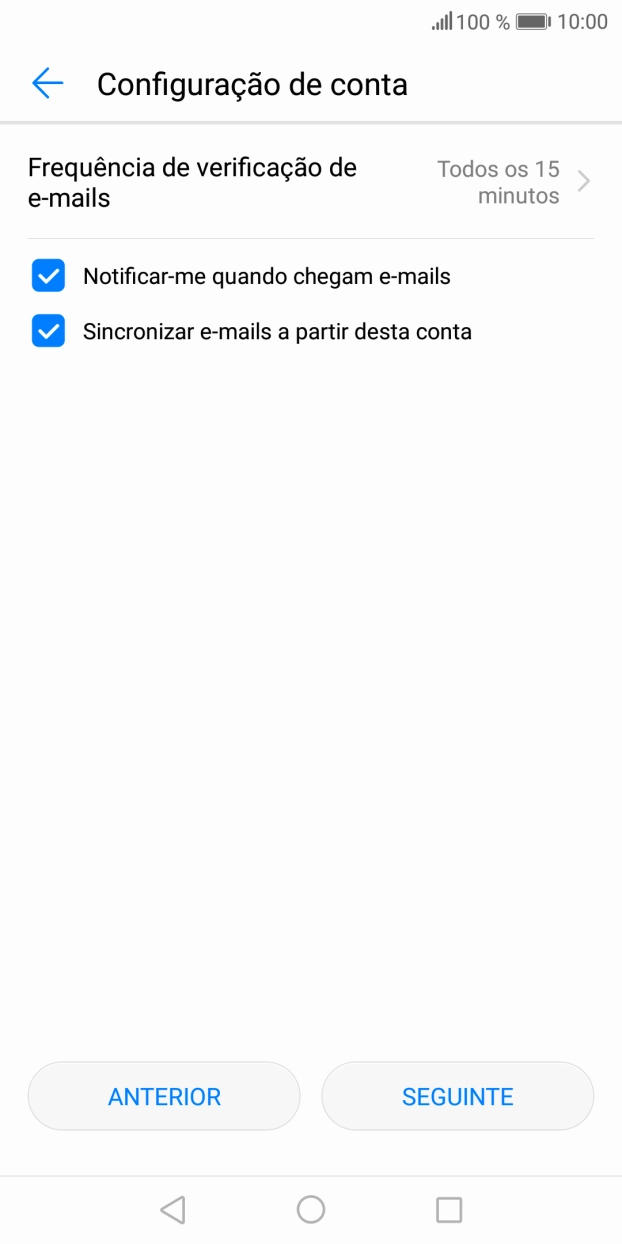 Prima Frequência de verificação de e-mails.