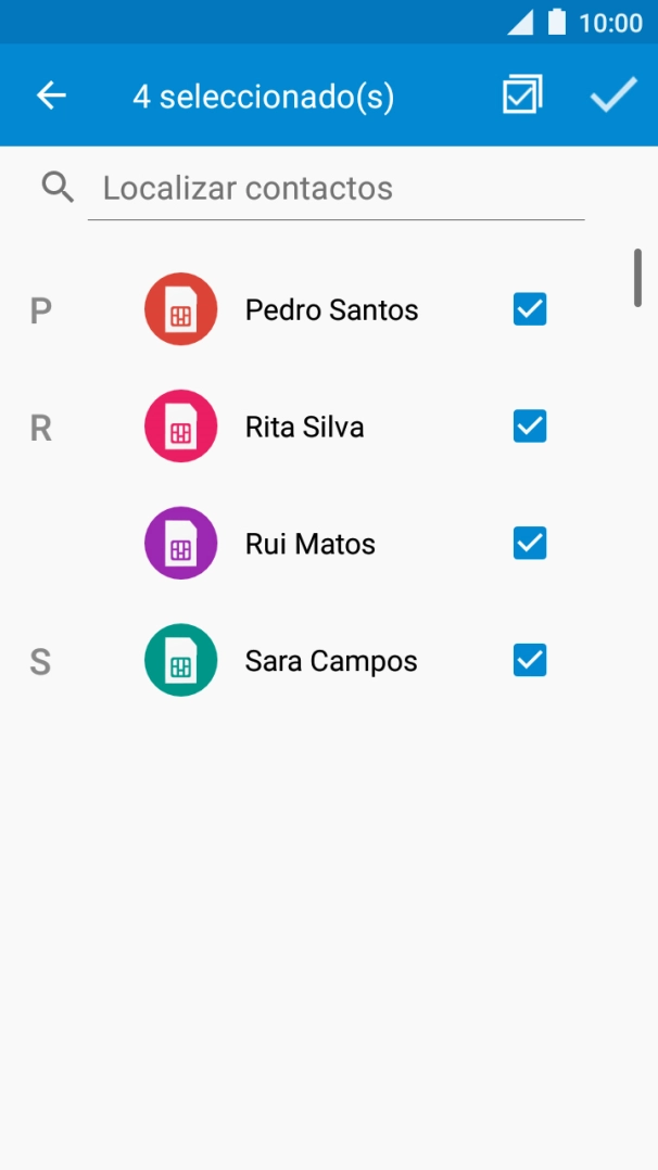 Prima o ícone para aceitar.