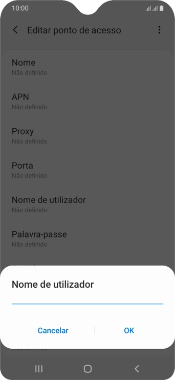 Introduza vodafone e prima OK.