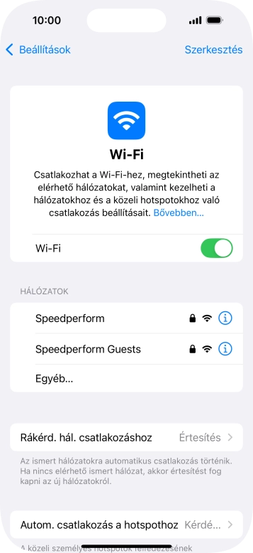 Kattints a kívánt Wi-Fi hálózatra, és írd be a Wi-Fi hálózathoz tartózó jelszót.