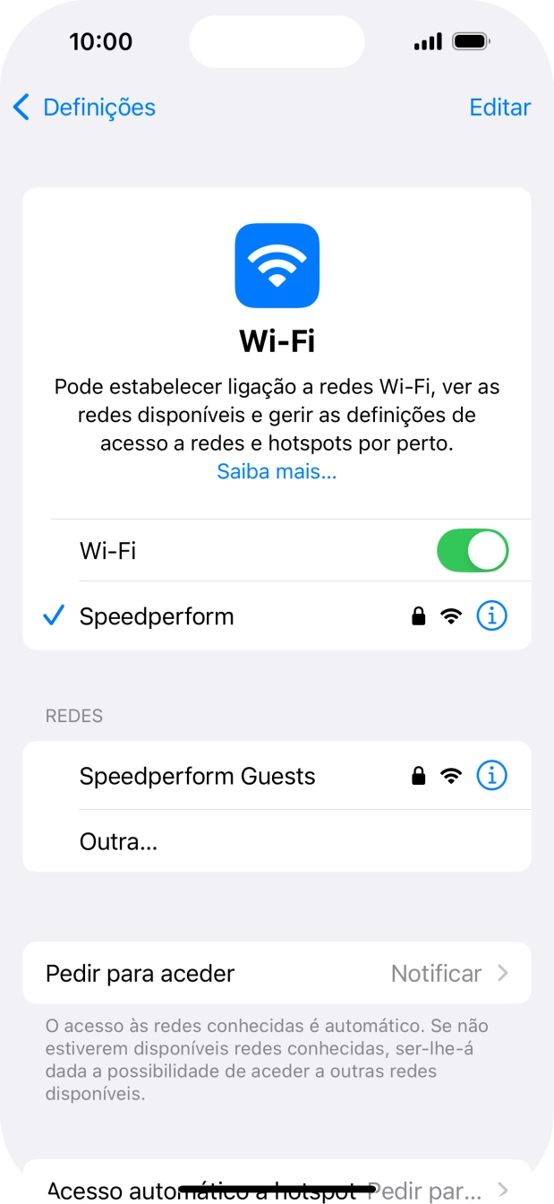 Para voltar ao ecrã inicial, deslize o dedo de baixo para cima a partir da base do ecrã.