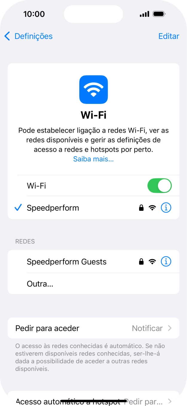 Para voltar ao ecrã inicial, deslize o dedo de baixo para cima a partir da base do ecrã.