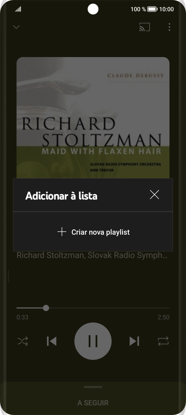 Prima Criar nova playlist.