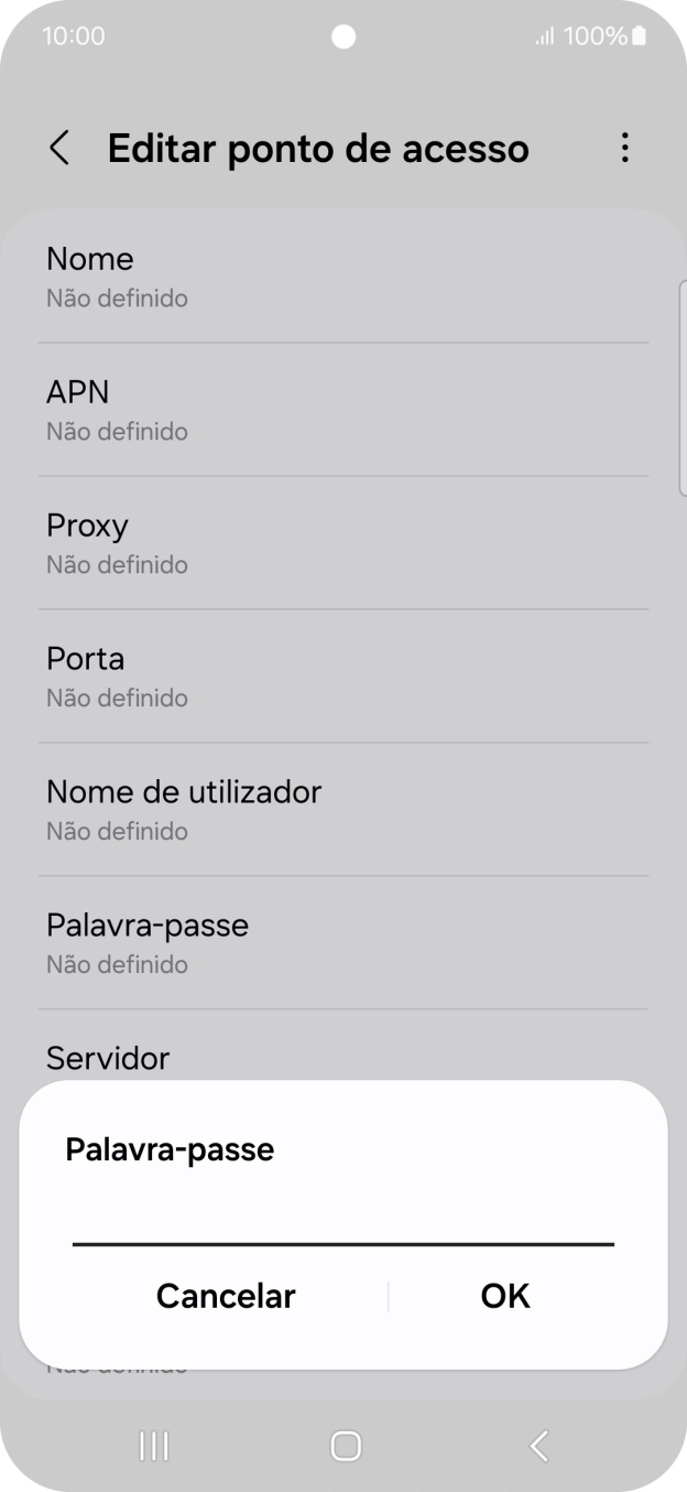Introduza vodafone e prima OK.