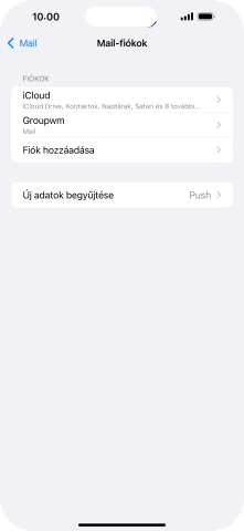 Kattints az imént létrehozott e-mail-fiók nevére.