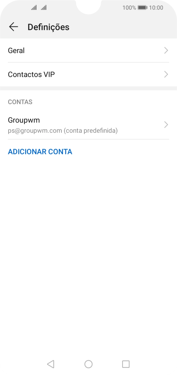 Prima a conta de e-mail pretendida.