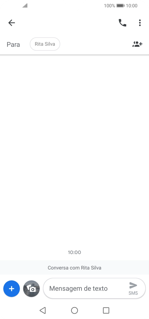 Prima o campo de escrita e escreva o texto da sua mensagem curta.