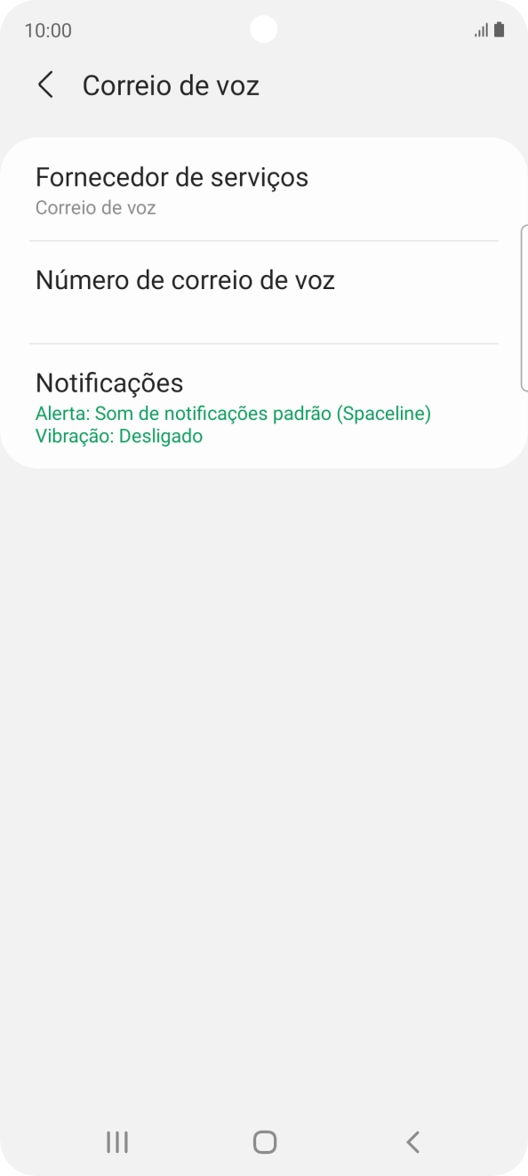 Prima Número de correio de voz.