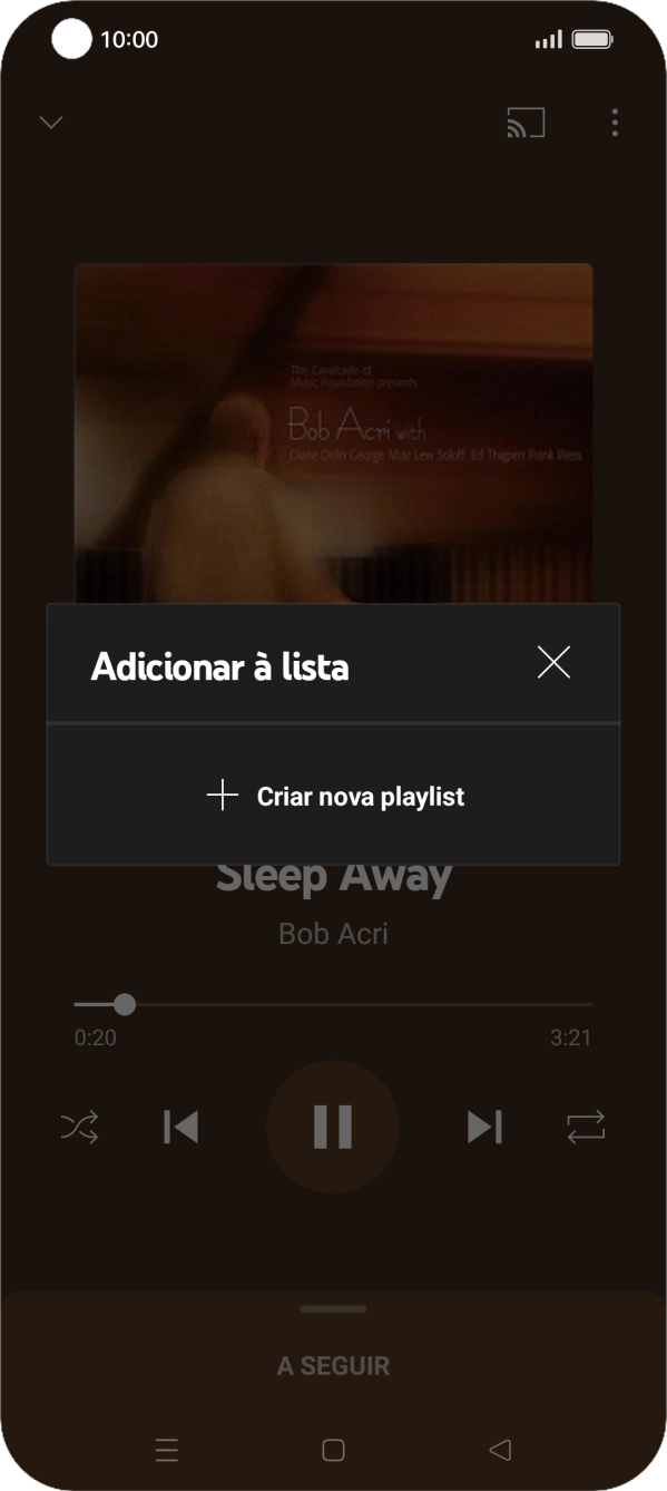 Prima Criar nova playlist.