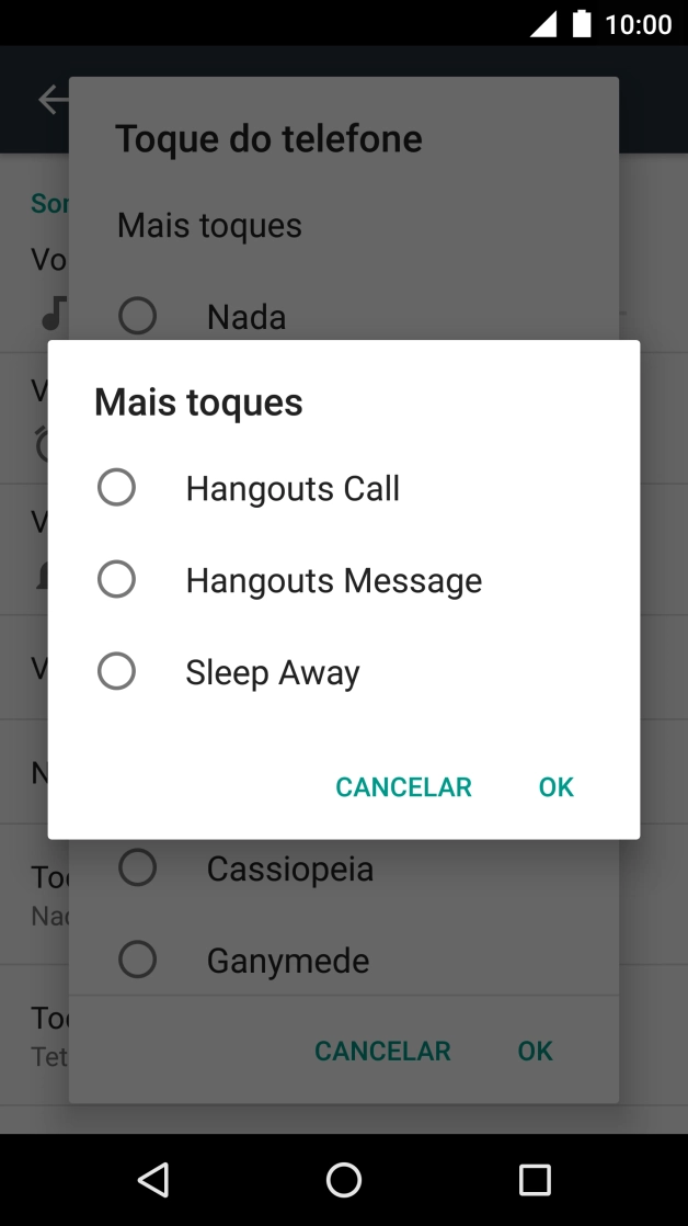 Prima os tons de toque pretendidos para os ouvir.