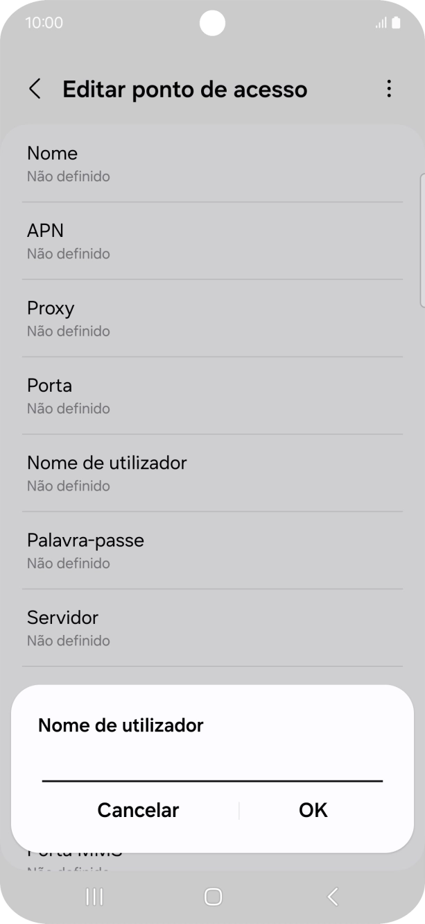 Introduza vodafone e prima OK.