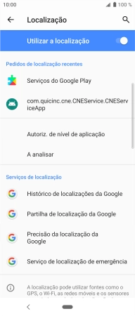 Prima Precisão da localização da Google.