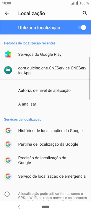 Prima Precisão da localização da Google.