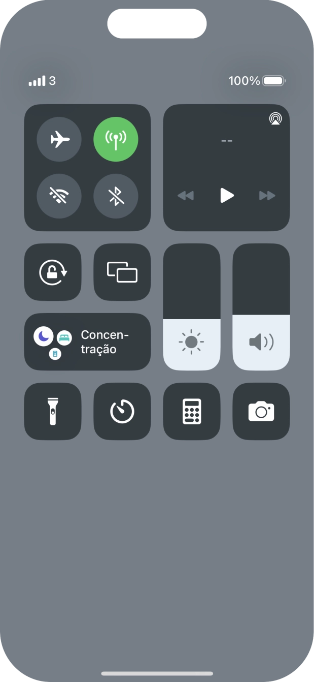 Prima o ícone de modo de voo para ativar ou desativar a função.