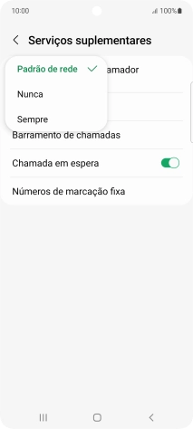 Prima Sempre para ativar a visualização do seu número.