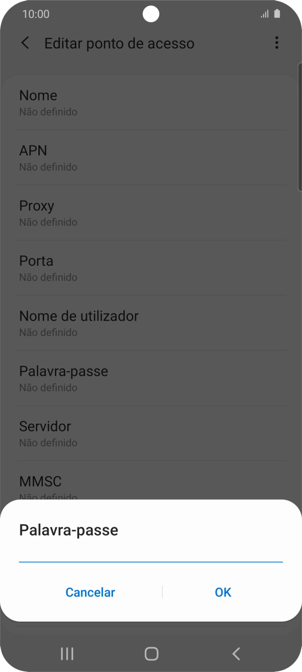 Introduza vodafone e prima OK.