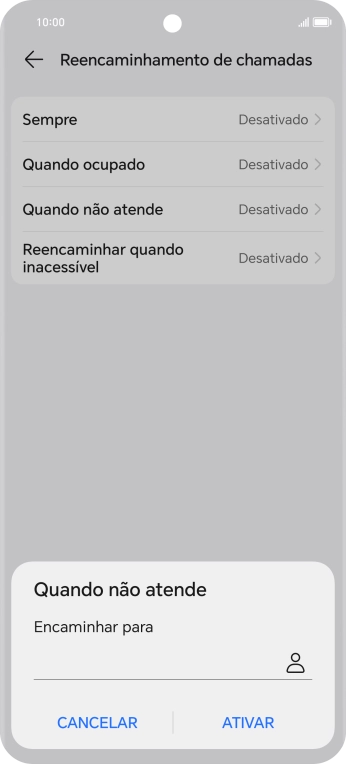Introduza 123 e prima ATIVAR.