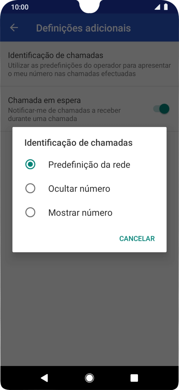 Prima Mostrar número para ativar a visualização do seu número.