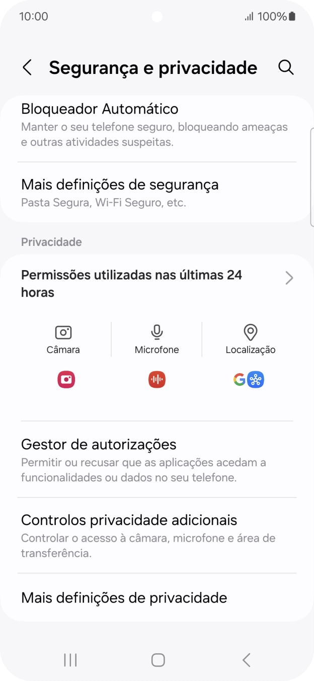 Prima Mais definições de segurança.