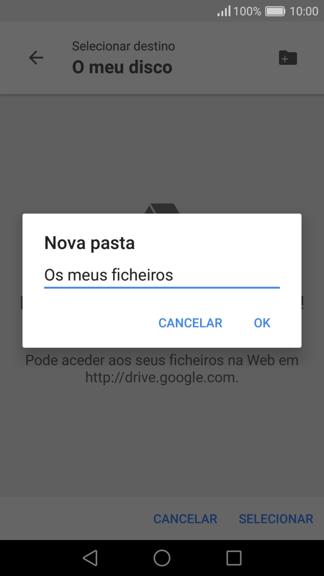 Introduza o nome pretendido e prima OK.