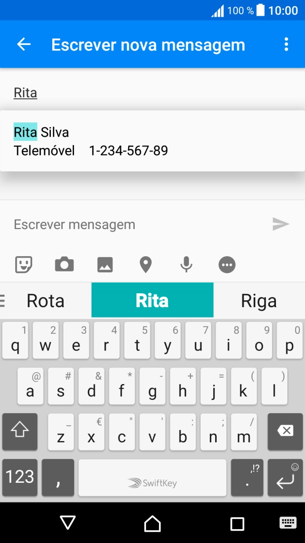 Prima o contacto pretendido.