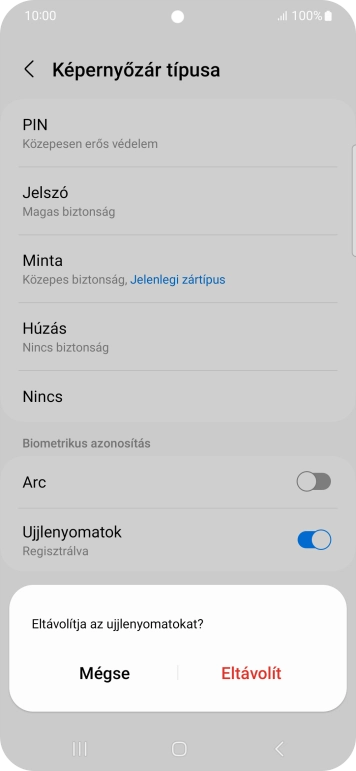 Válaszd az Eltávolít lehetőséget.