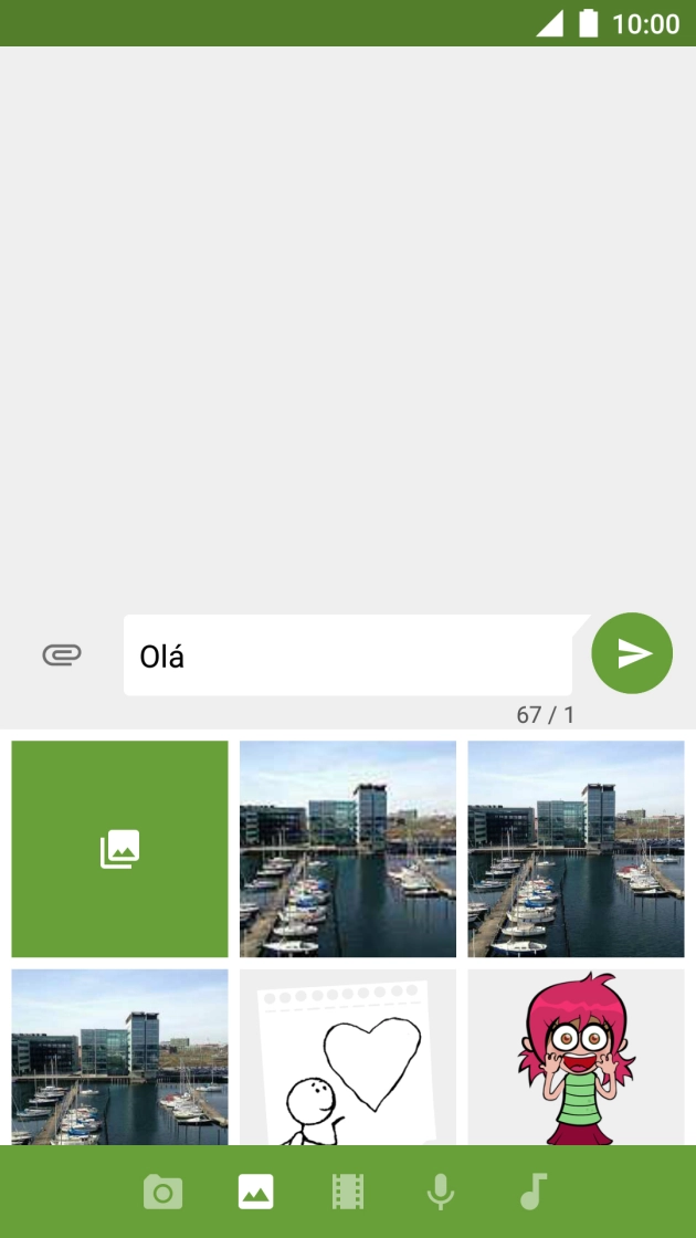 Prima o ícone de galeria.