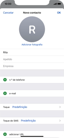 Prima Apelido e introduza o apelido.
