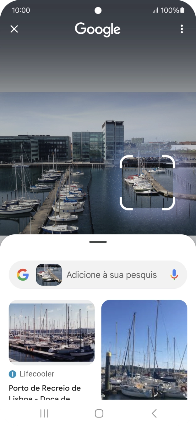 Siga as indicações no ecrã  para utilizar os resultados da pesquisa.