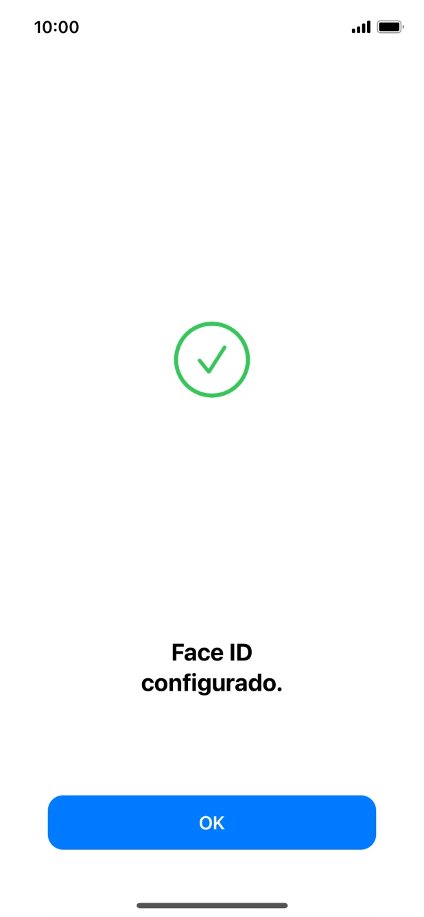 Prima OK. Se ainda não tiver escolhido um código de bloqueio do telefone, introduza um código à escolha duas vezes de seguida.